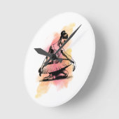 Ballerina danst in kleur ronde klok (Hoek)