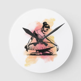 Ballerina danst in kleur  ronde klok