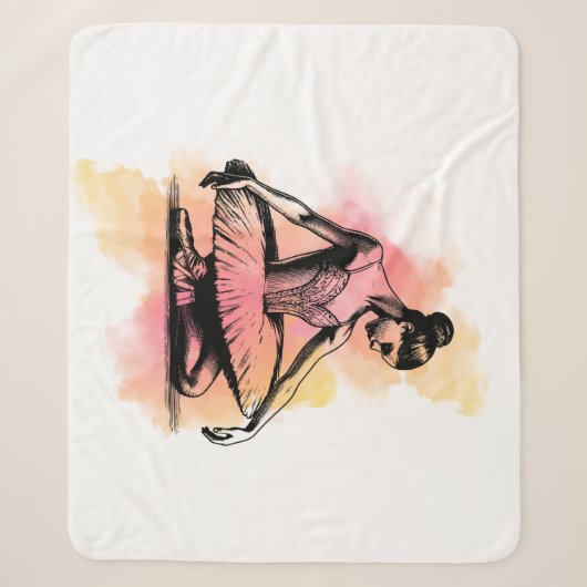Ballerina danst in kleur sherpa deken (Voorkant)