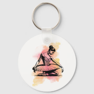 Ballerina danst in kleur sleutelhanger