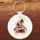 Ballerina danst in kleur  sleutelhanger (Voorkant)
