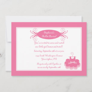 Ballerina dansuitnodiging voor een meisje met koor kaart