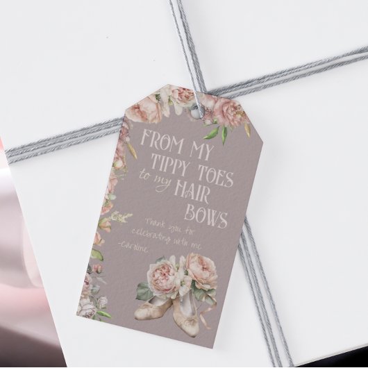 Ballerina dansverjaardag cadeaulabel