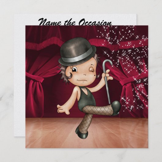 Ballerina - dansvoorstelling / cabaretfeest - S Kaart (Voorkant / Achterkant)