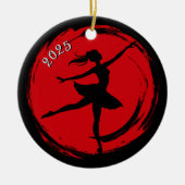 Ballerina Dated Black n Red Photo Ornament (Voorkant)