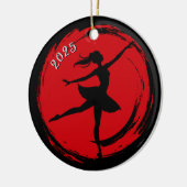 Ballerina Dated Black n Red Photo Ornament (Links)