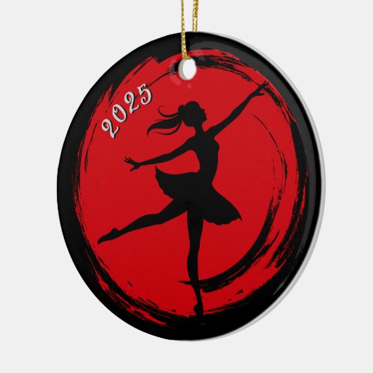Ballerina Dated Black n Red Photo Ornament (Links)