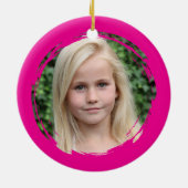 Ballerina Dated Pink Brushstroke Photo Ornament (Achterkant)