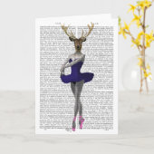 Ballerina Deer in Blauw Kaart (Gele Bloem)