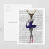 Ballerina Deer in Blue Briefkaart (Voorkant / Achterkant)