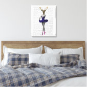 Ballerina Deer in Blue Canvas Afdruk (Insitu (Slaapkamer))