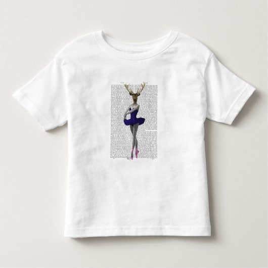 Ballerina Deer in Blue Kinder Shirts (Voorkant)