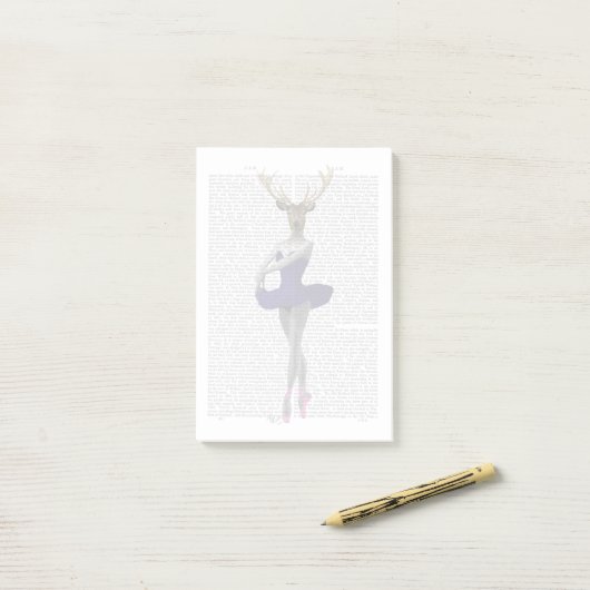 Ballerina Deer in Blue Post-it® Notes (Op bureau)