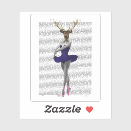Ballerina Deer in Blue Sticker (Vel)
