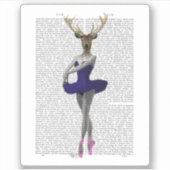 Ballerina Deer in Blue Sticker (Voorkant)