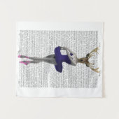 Ballerina Deer in Blue Wandkleed (Voorkant (horizontaal))