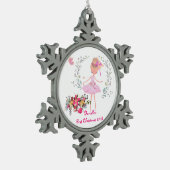  Ballerina Design Baby Eerste Kerstdag Tin Sneeuwvlok Ornament (Links)