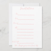 Ballerina "Dieren" 3e verjaardagsuitnodiging Kaart (Achterkant)