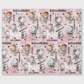 Ballerina dieren cadeaupapier (Vlak)