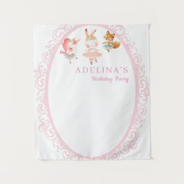 Ballerina Dieren Verjaardagsfeestje Foto Achtergro Wandkleed