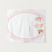 Ballerina Dieren Verjaardagsfeestje Foto Achtergro Wandkleed (Voorkant (horizontaal))