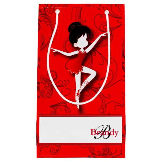 Ballerina Doll | Ballet | Rood | Personaliseren Klein Cadeauzakje (Voorkant)