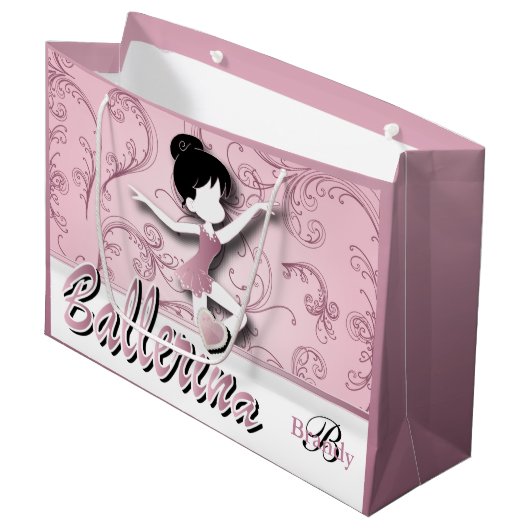 Ballerina Doll | Roze Tourmaline | Personaliseren Large Cadeautasje (Voorkant Gekanteld)