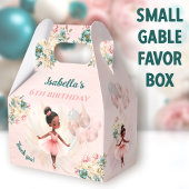 Ballerina donkere huid haar roze bloemig meisje ve bedankdoosjes