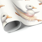 Ballerina Duck Waterverf Baby shower Cadeaupapier (Rol Hoek)
