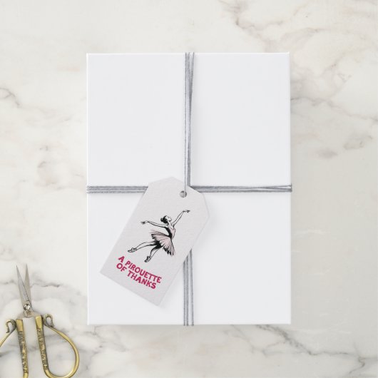 Ballerina Een Pirouette van Bedankt Ballet Favorie Cadeaulabel (Met Touw)
