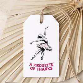 Ballerina een pirouette van dank ballet favor cadeaulabel