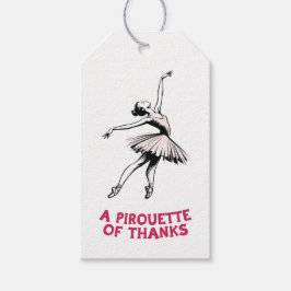 Ballerina een pirouette van dank ballet favor cadeaulabel