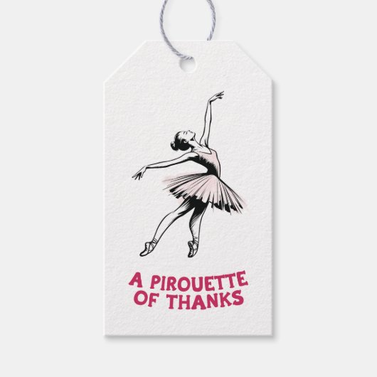 Ballerina een Pirouette van Dankbaarheid Ballet Fa Cadeaulabel (Voorkant)
