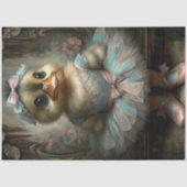 Ballerina Eend – Whimsical Vintage Decoupage Tissuepapier (Voorkant)
