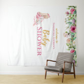 Ballerina & Eenhoorn Meisjesachtige Baby Shower Ac Wandkleed (In Situ (horizontaal))