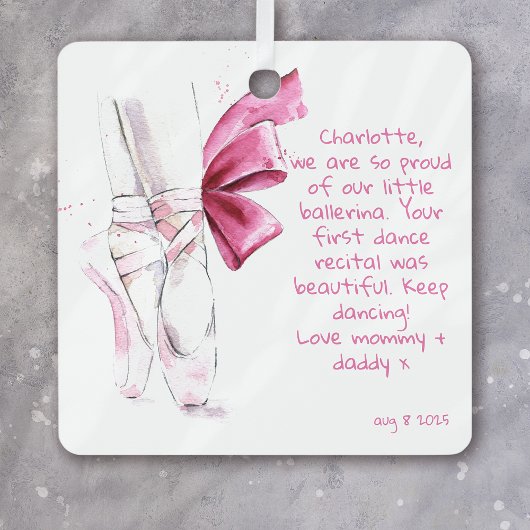 Ballerina Eerste Ballet Overweging Gepersonaliseer Metalen Ornament