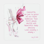 Ballerina Eerste Ballet Overweging Gepersonaliseer Metalen Ornament (Achterkant)