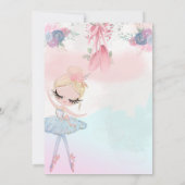 Ballerina Eerste verjaardag uitnodiging (Achterkant)
