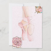 Ballerina Eerste verjaardag uitnodiging (Achterkant)