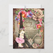  Ballerina Eiffeltoren Parijs Baby shower Kaart (Voorkant)