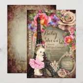  Ballerina Eiffeltoren Parijs Baby shower Kaart (Voorkant / Achterkant)
