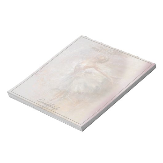 Ballerina Elegant Pose Bordergrens Notitieblok (Linkerzijde)