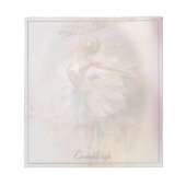 Ballerina Elegant Pose Bordergrens Notitieblok (Voorkant)