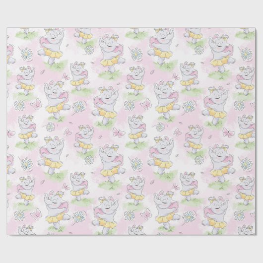 Ballerina Elephant Cadeaupapier (Vlak)