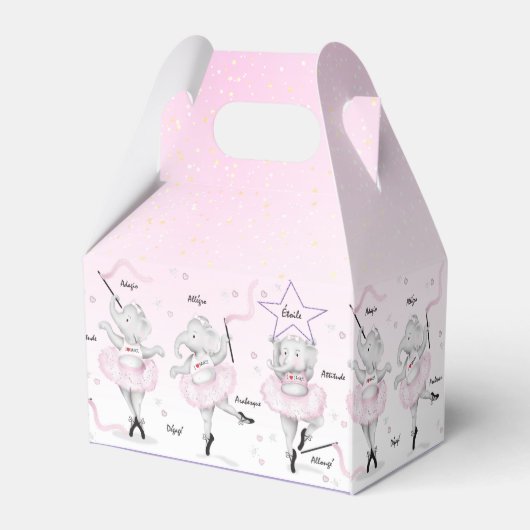 Ballerina Elephant Dance Overweging Bedankdoosjes (Achterkant)