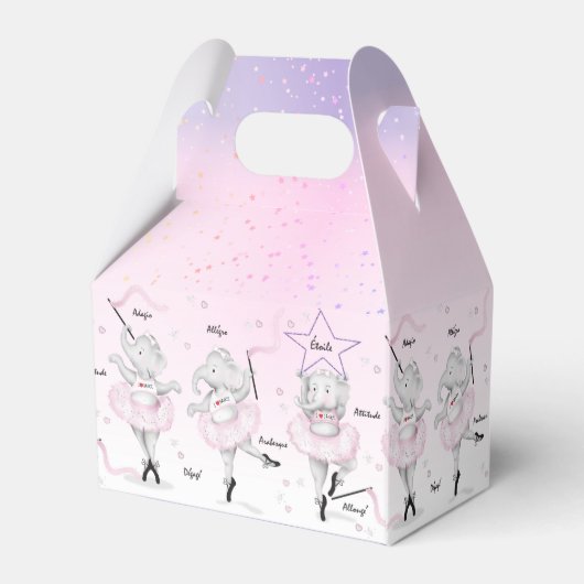 Ballerina Elephant Dance Overweging Bedankdoosjes (Achterkant)