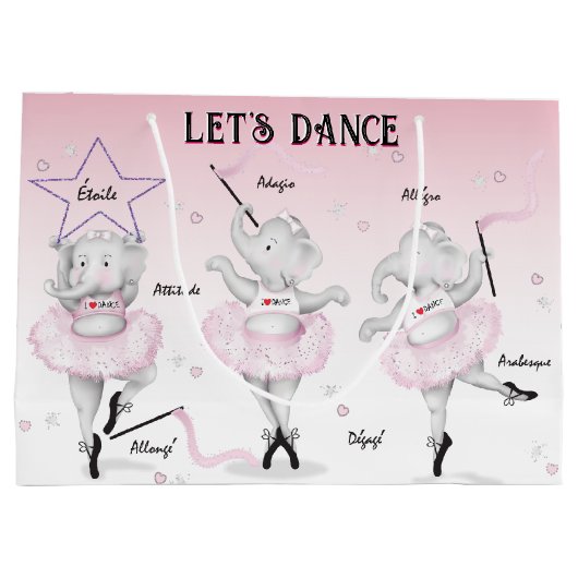 Ballerina Elephant Dance Overweging Groot Cadeauzakje (Achterkant)