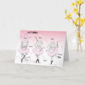 Ballerina Elephant Dance Overweging Kaart (Gele Bloem)