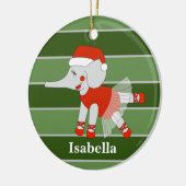 Ballerina Elephant met kerstmis Keramisch Ornament (Links)