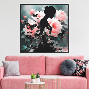 Ballerina Emerging Butterflies Mooie Bloemen Canvas Afdruk